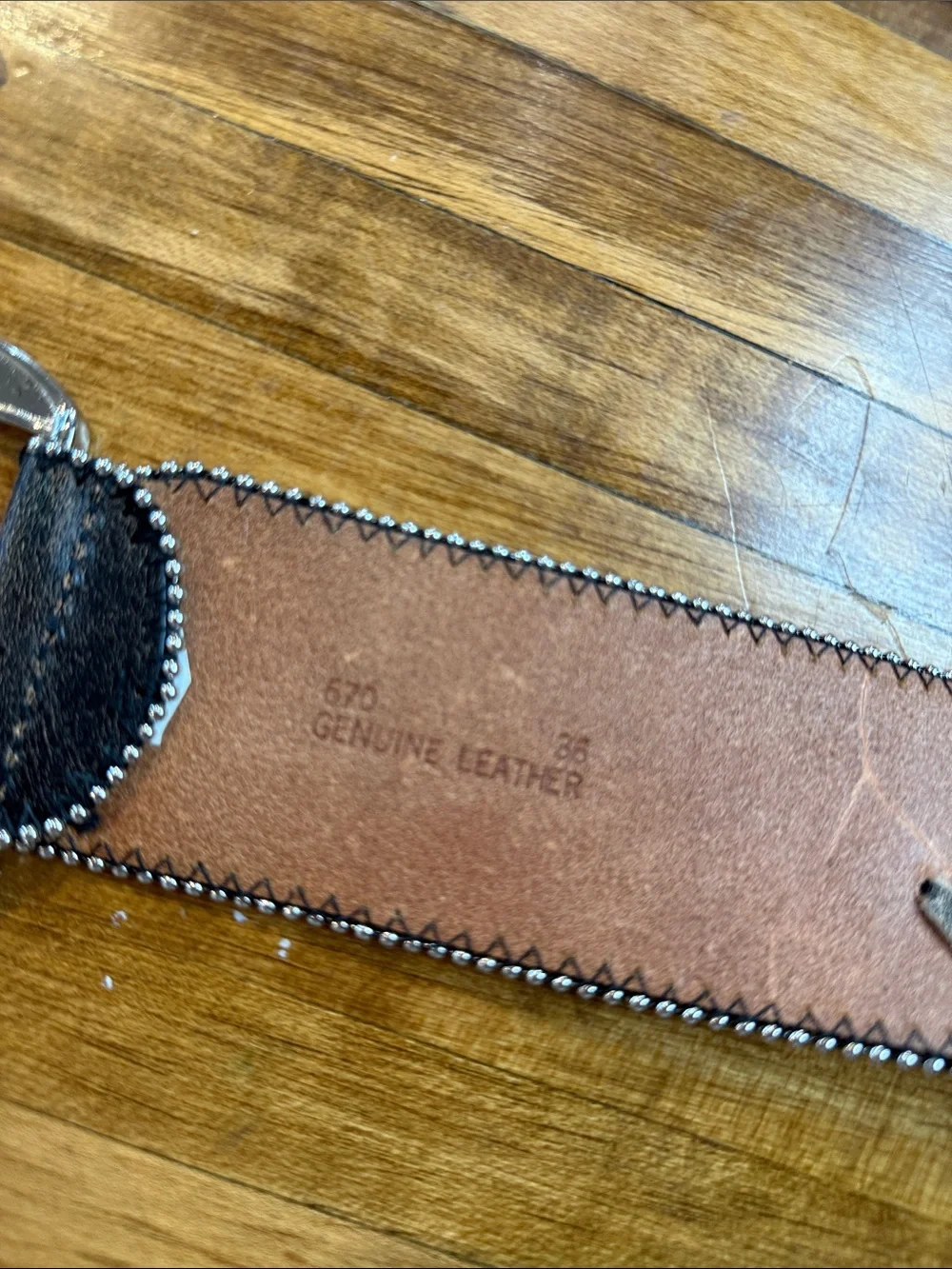 3D Leather Belt Thick with Crosses and large Buckle (15)
